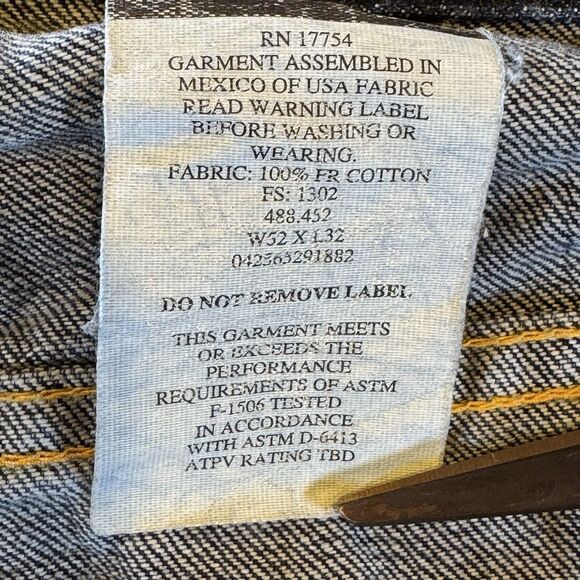 Key FR Flame Resistant Jeans 52x30 Dark Denim HRC2 NFPA 2112 Workwear - Picture 4 of 16